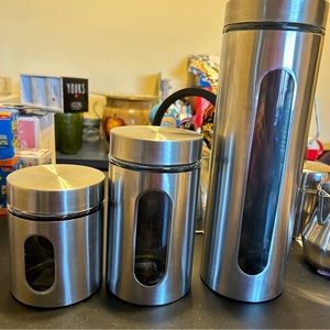 3 Piece Stainless Steel Canister Set
